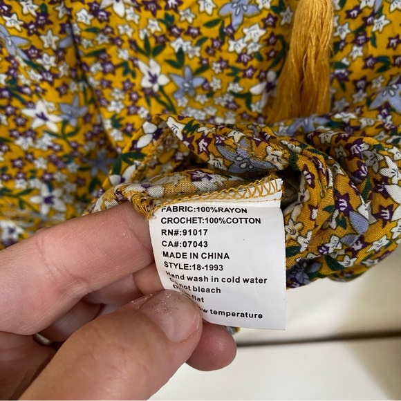 Forget me not floral Anthropologie Solitaire sleeves boho blouse w prairie vibe - Picture 10 of 13